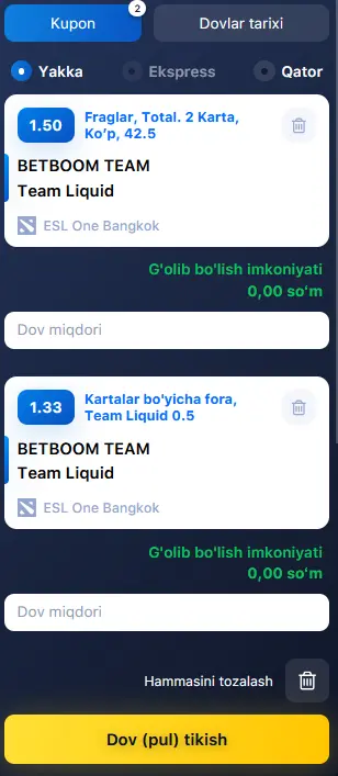 1Win да қандай ставка қилинади