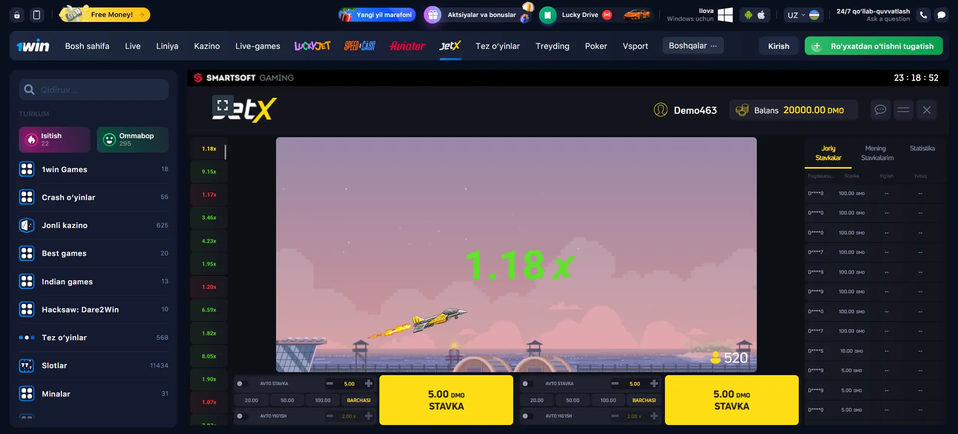 JetX ўйинида тактика JetX ўйинида тактика